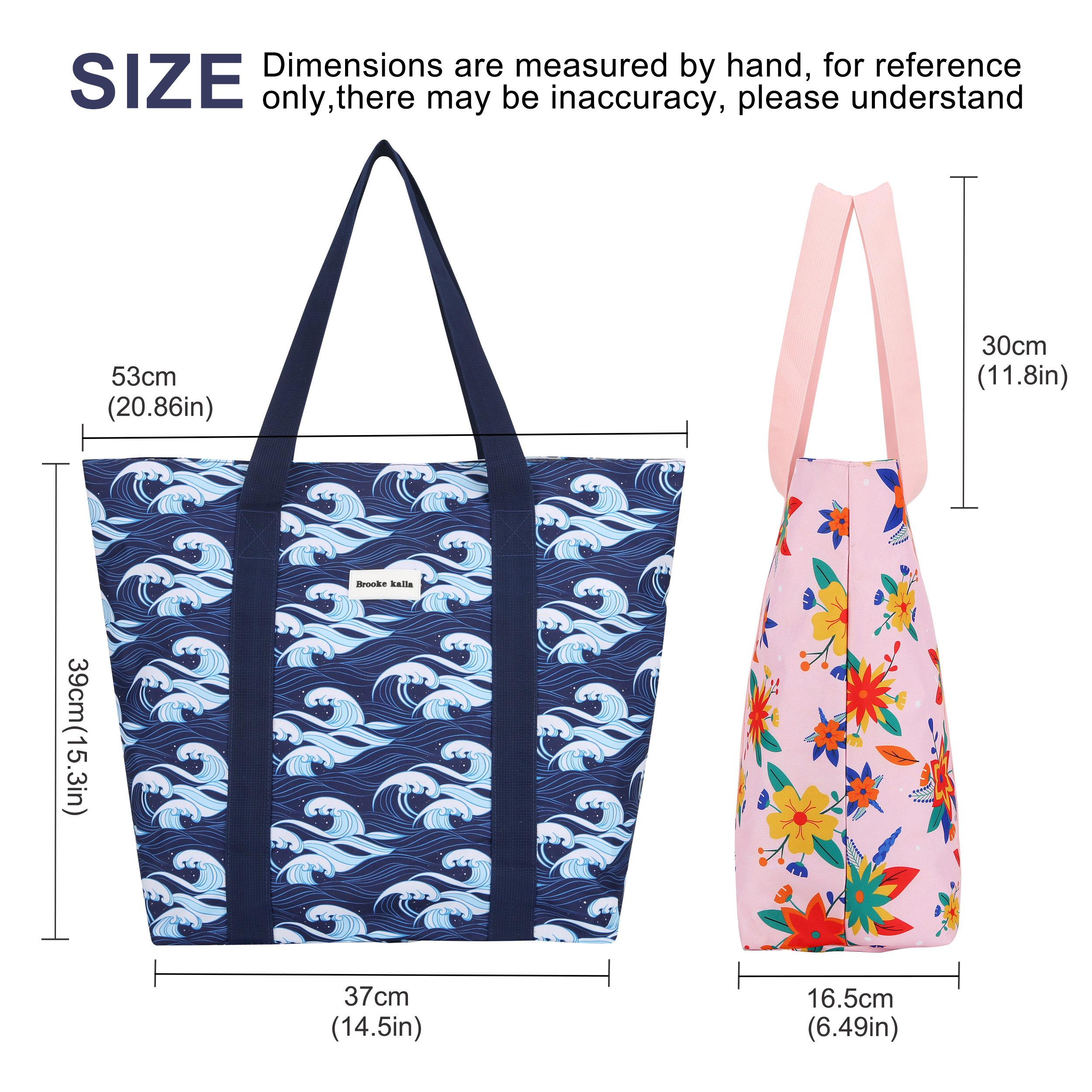 brooke kalla Eco-friendly custom shoulder beach travel tote bag