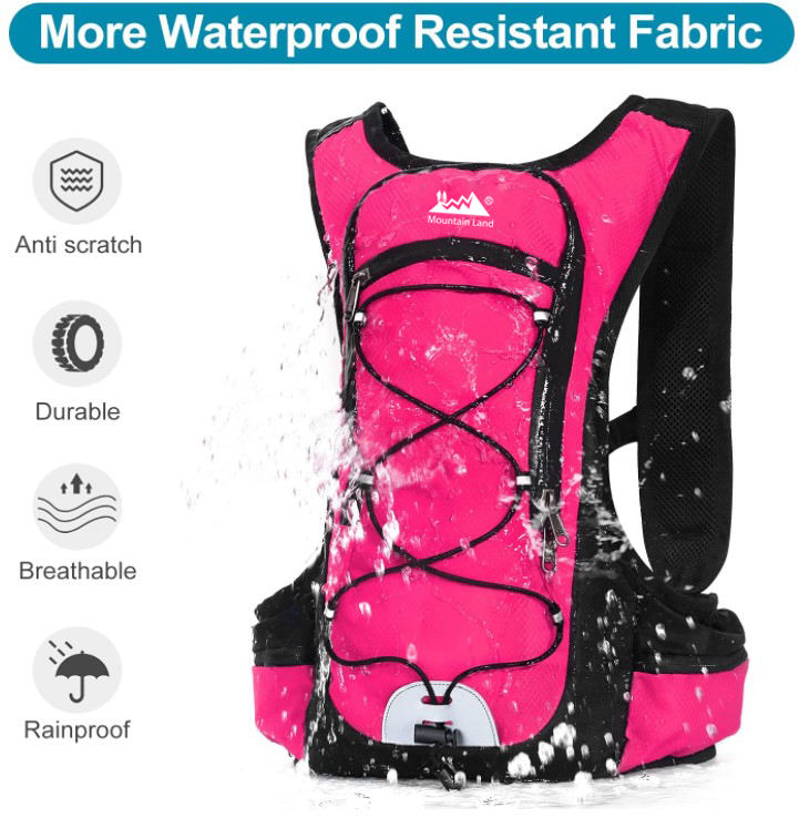 Hydration Backpack with 70oz Water Bladder 2 Waist Pouch Water Pack Lightweight Nylon Hydration Pack for Hiking Camping Cycling